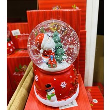 Poly Kar Küresi Noel Baba Müzikli Işıklı Sevimli Kar Küresi Christmas Noel Baba Evi