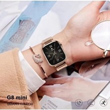 Serreha Serrehahaino Teko G9 Mini Gold Yetişkin 41MM Kadın Akıllı Saat 3 Kordon-Bileklik Hediyeli