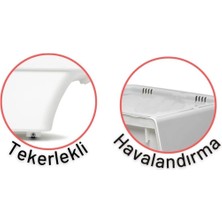 Geseus Motek Tekerlekli Patateslik Soğanlık Oyuncak Kutusu Patateslik Soğanlık Sepeti 3X12LT Beyaz+Gri
