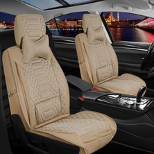 Asya alfa Romeo Spider Uyumlu Lüks Yarı Deri Oto Koltuk Kılıfı Ön-Arka Set Max Seri Bej