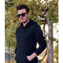 4S Kapüşonlu  Unisex 3 Iplik Içi Yünlü Sweatshirt