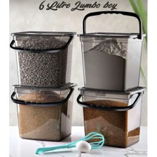 Dem Home 4 Lü Kare Un Bakliyat Kabı 6 Litre Saklama Kabı - Erzak Kabı