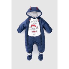 Modacity Sevimli Bebek Ejderhalar Figürlü Kışlık Iç Astarı  Pamuklu Kapüşonlu Kozmonot-Astronot Tulum