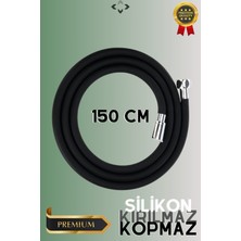 Sardıcı Black Shower Set Basınçlı Filtreli 3 Kademeli Turbo Duş Başlığı 150 cm Duş Hortumu Kendinde
