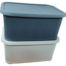 Amaç Yaşam ve Ambalaj Saklama Kabı 2'li Set Gri ve Beyaz