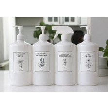 Dem Home 4 Lü Beyaz Plastik Mutfak & Banyo Düzenleyici 4 Lü Sabunluk Şişe Seti 1000 ml