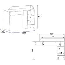 BMdekor Çalışma Masası Bilgisayar Masası Zerda