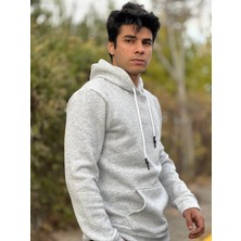 4S Kapüşonlu  Unisex 3 Iplik Içi Yünlü Sweatshirt