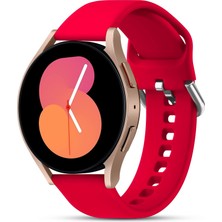 Quse Samsung Galaxy Watch 6 Classic 43MM/47MM Uyumlu Silikon Kordon Kırmızı