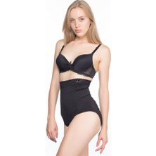 Emay Siyah 2028 Dantelli Yüksek Bel Slip Korse