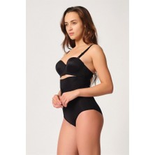 Emay Siyah 2932 Double Karın Agraf Destekli Slip Lazer Korse