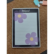 Milyoncu Sepeti Lila Çiçek Desenli Çizgili Defter - Notepad - Bloknot A5