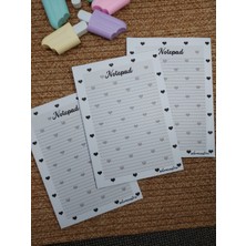 Milyoncu Sepeti Siyah Kalp Desenli Çizgili Defter - Notepad - Bloknot A6