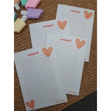 Milyoncu Sepeti Kalp Desenli Çizgili Defter - Notepad - Bloknot A5