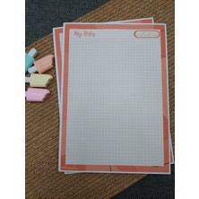 Milyoncu Sepeti Krem Desenli Kareli Defter - Notepad - Bloknot A4