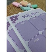 Milyoncu Sepeti Lila Planner Çiçek Desenli Çizgisiz Defter - Notepad - Bloknot A5