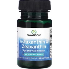 Swanson Astaxanthin 4 mg & Zeaxanthin 4 mg 60 Softgels Usa