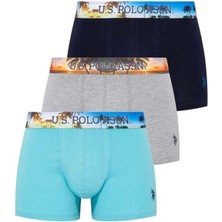 U.S. Polo Assn. 80434 Erkek Sax -Antrasit-Turuncu 3'lü Boxer 80434
