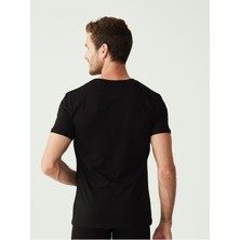 U.S. Polo Assn. Erkek Battal Siyah 2'li V Yaka T-Shirt 90001