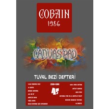 Bordo Sanat Cobain 1986 Canvas Pad Tuval Bezi Defteri Akrilik Yağlıboya Guaj Defteri