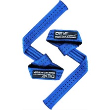 Dex Supports Ağırlık Kaldırma Kayışı,halter Kayışı Fitness Crossfit Lifting Straps Padded Mavi Pro 2'li Paket