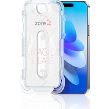 ZORE Apple iPhone 15 Pro Max Zore Kolay Uygulama Aparatlı 5d Magic Glass Cam Ekran Koruyucu