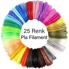 microZey Korob 3D Kalem Yazıcı Için 25 Renk 100 Metre (25 x 4 Metre) Pla Filament