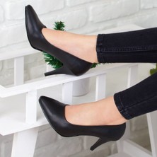 Eser 1119 Model Bereket Kundura Siyah Cilt 9 cm Topuklu Ayakkabı