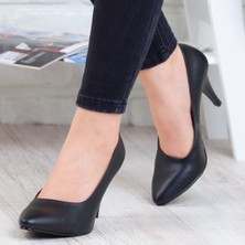 Eser 1119 Model Bereket Kundura Siyah Cilt 9 cm Topuklu Ayakkabı