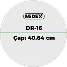 Midex DR-16R Şeffaf Renk 16 İnç Tom Bateri Davul Derisi Drumhead 16'' inch (40.64 cm)