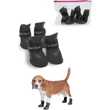 MUJGAN Silikon Su Geçirmez Kedi Köpek Ayakkabısı Siyah M Beden