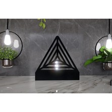 M&c Concept Üçgen Tekli Metal Mumluk - Siyah