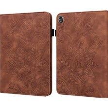 YKD Store Lace Flower Pu Case For Lenovo Tab K10 (Kahverengi) (Yurt Dışından)