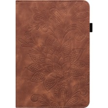 YKD Store Lace Flower Pu Case For Lenovo Tab K10 (Kahverengi) (Yurt Dışından)