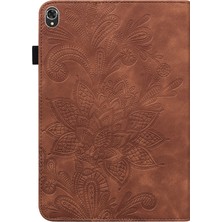 YKD Store Lace Flower Pu Case For Lenovo Tab K10 (Kahverengi) (Yurt Dışından)