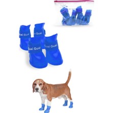 MUJGAN Silikon Su Geçirmez Kedi Köpek Ayakkabısı Mavi L Beden