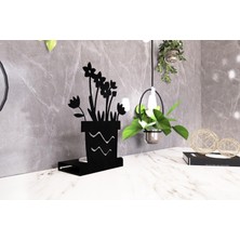 M&c Concept Flower Model - 5 Tekli Metal Mumluk - Siyah