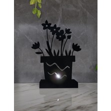M&c Concept Flower Model - 5 Tekli Metal Mumluk - Siyah