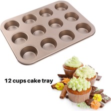 Sunshinee Adet Muffin Kalıbı 12-Cup Fırın Tepsisi Yapışmaz Cupcake Fırın Tepsisi, Karbon Çelik Muffin Tepsisi Pişirme Kalıp Tava Fırın Pişirme Için (Yurt Dışından)