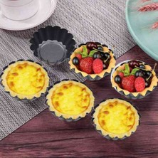 Sunshinee 6 Adet Yumurta Tart, 3 Inç Mini Tart Tavalar Çıkarılabilir Alt, Cupcake Kek Muffin Kalıp Teneke Tava Pişirme Aracı (Yurt Dışından)