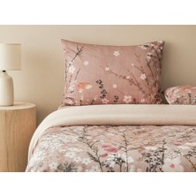 English Home Sweet Spring Dijital Baskılı Soft Cotton Çift Kişilik Nevresim Takımı Gül Kurusu
