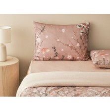 English Home Sweet Spring Dijital Baskılı Soft Cotton Çift Kişilik Nevresim Takımı Gül Kurusu