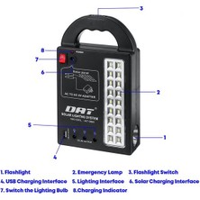Dat Enfago-Dat AT-999 Güneş Enerjili Solar Aydınlatma Sistemi Enerjili Lamba