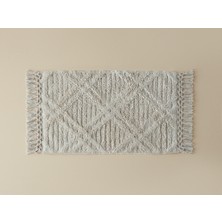 English Home Tassel Check Pamuklu Püsküllü Banyo Paspası Bej