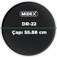 Midex DR-22BK Siyah Renk 22 İnç Kick Bas Bateri Davul Derisi Drumhead 22'' inch (55.88 cm)