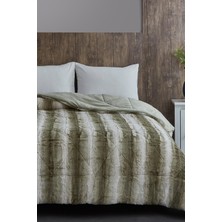 Evlen Home Collection Çift (Taraflı) Kişilik Kürk Yorgan Dolgulu Peluş Yumuşak Kışlık Yatak Örtüsü 1 Parça Set Kaff