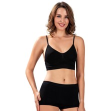 Jiber Siyah Ip Askılı Büstiyer Korse 4505