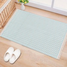 Serenityspace Kaymaz Taban, Yıkanabilir, Katlanabilir, Nefes Alabilir, Pamuk Dokuma Dekoratif Aqua, Homesteadart Rugs Kilim