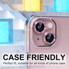 SPHONE iPhone 15 Kamera Lens Mercek Koruyucu Cam Swarovski Taşlı Renkli Işıltı Hd Kalite Çizilmez