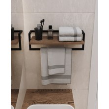 Aju Havluluk - Duvara Monte Raf Aksesuarlık - Şal Askılığı - Banyo ve Mutfak Düzenleyici Çok Amaçlı Raf